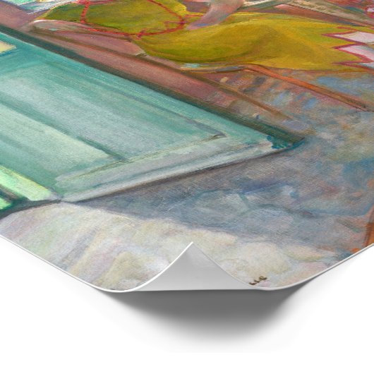 Poster Une jeune femme dans un intérieur fleuri | Henri L (Coin)