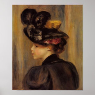 Poster Une jeune femme de Renoir utilisant un casquette