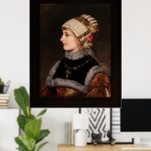 Poster Une Jeune Femme En Costume Renaissance (Bureau à domicile)