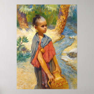 Poster Une jeune fille au bord d'une rivière par Arthur B