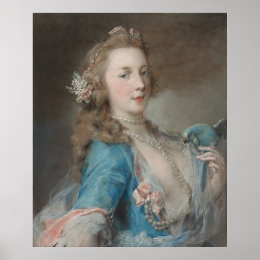 Poster Une jeune fille avec un perroquet (Devant)