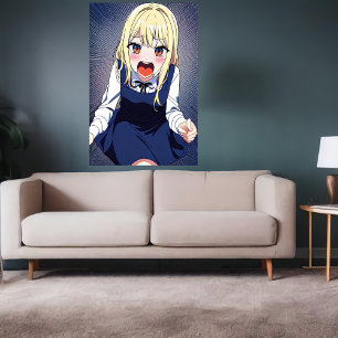 Poster Une jeune fille hurle Art AI