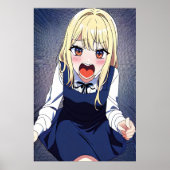 Poster Une jeune fille hurle | Art AI (Devant)