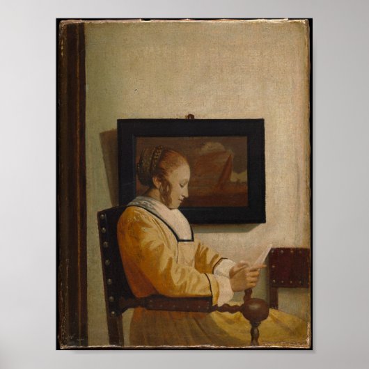 Poster Une Jeune Lecture — Vieux Portrait Maître (Devant)