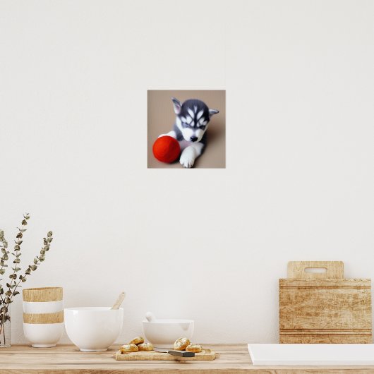 Poster Une jolie chiot Husky (Cuisine)