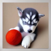 Poster Une jolie chiot Husky (Devant)