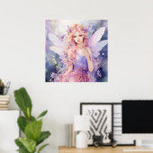 Poster Une jolie fée de printemps (Bureau à domicile)