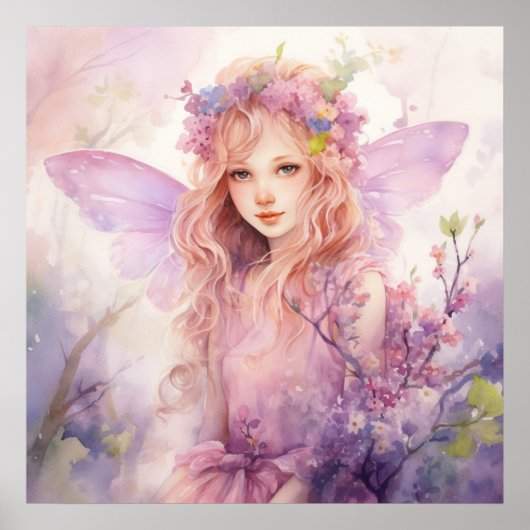 Poster Une jolie fée de printemps (Devant)