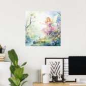 Poster Une jolie fée de printemps (Bureau à domicile)