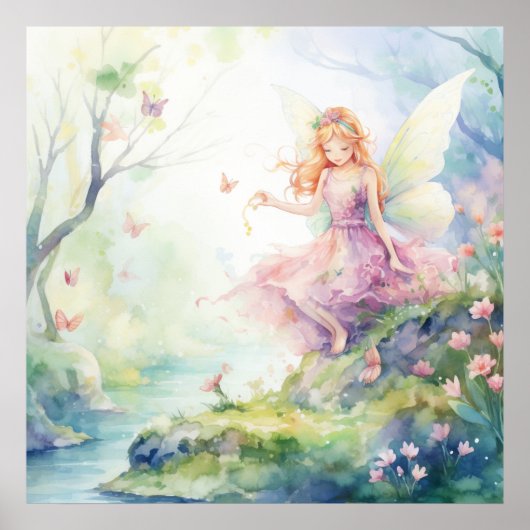 Poster Une jolie fée de printemps (Devant)