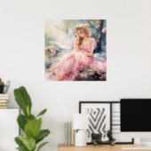Poster Une jolie fée de printemps (Bureau à domicile)