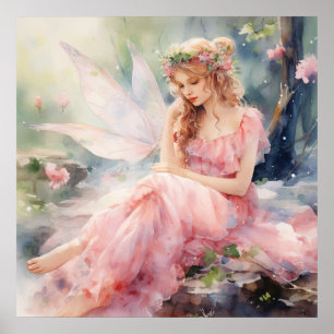 Poster Une jolie fée de printemps