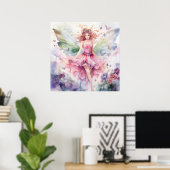 Poster Une jolie fée printanière (Bureau à domicile)