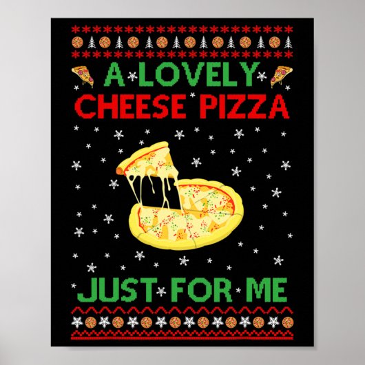Poster Une jolie pizza au fromage en solo amusant Kevin X (Devant)