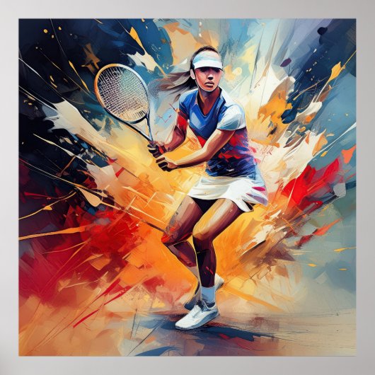 Poster Une joueuse de tennis. (Devant)