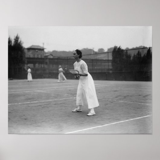 Poster Une joueuse de tennis se prépare Photographie (Devant)