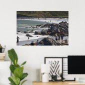 Poster Une journée chargée à la plage (Bureau à domicile)