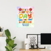 Poster Une journée pour apprendre Graphisme gras mignon (Bureau à domicile)