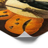 Poster Une joyeuse carte de chat Halloween (Coin)