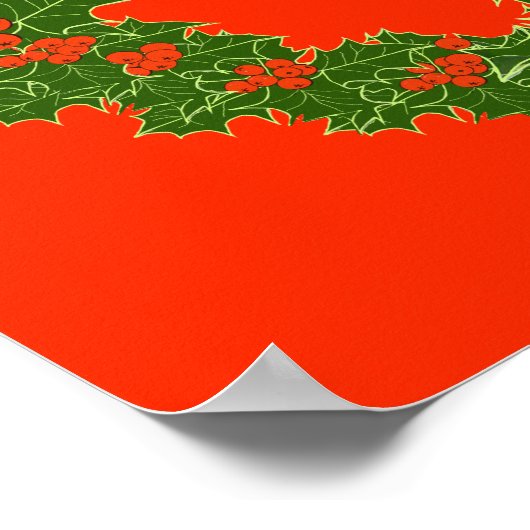 Poster Une joyeuse couronne de Noël Holly (Coin)