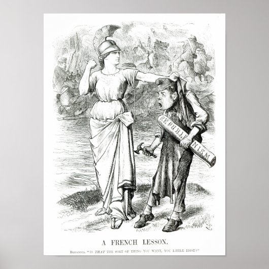 Poster Une leçon de français, dessin de 'Punch' (Devant)