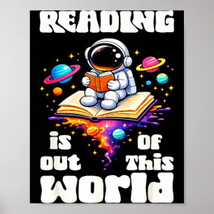 Poster Une lecture drôle est un espace hors de ce monde m