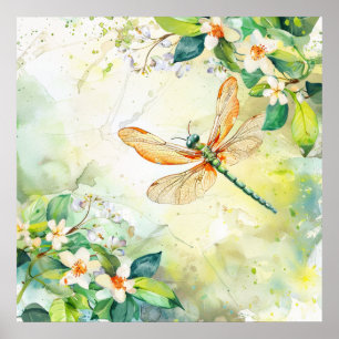 Poster Une libellule de printemps