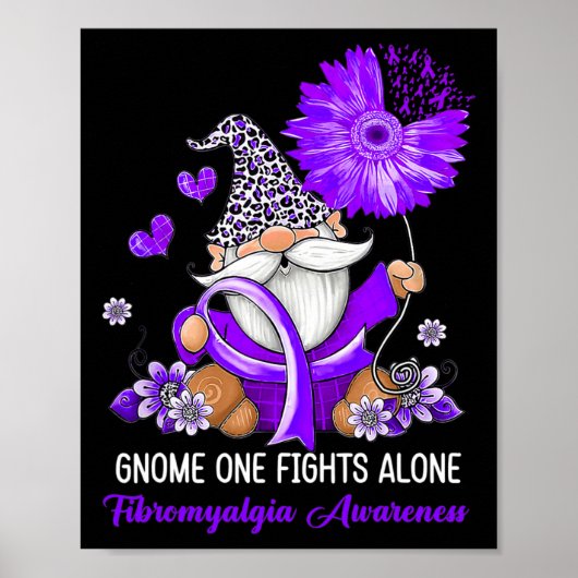 Poster Une lutte seule contre la Fibromyalgie du Ruban (Devant)