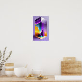 Poster Une maison et des arbres à lunettes (Cuisine)