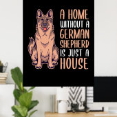 Poster Une Maison Sans Berger Allemand Est Une Maison (Bureau à domicile)