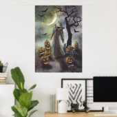 Poster Une marche brumeuse à Halloween. (Bureau à domicile)