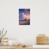 Poster Une mer de fleurs roses (Cuisine)