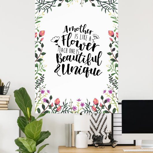 Poster Une Mère Est Comme Une Fleur (Bureau à domicile)