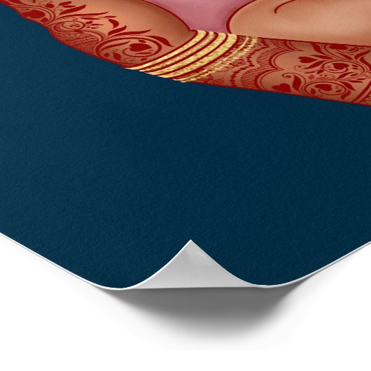 Poster Une mère indienne tient son bébé en hennée (Coin)