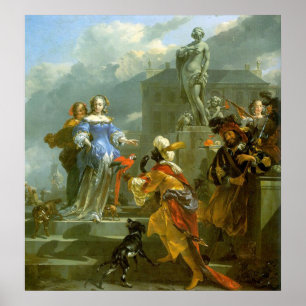 Poster Une mère présente un perroquet à une dame