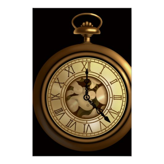 Poster Une montre funky steampunk (Devant)