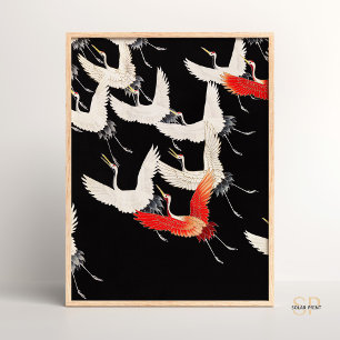 Poster Une myriade de grues volantes sur Furisode Art Jap