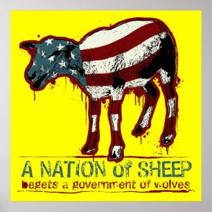 Poster Une nation d'affiche de moutons