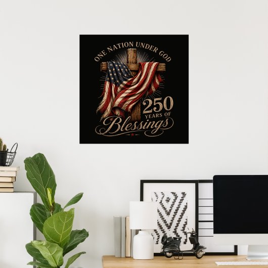Poster Une nation sous Dieu 250 ans (Bureau à domicile)