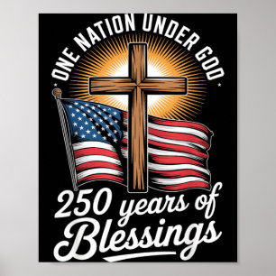 Poster Une nation sous Dieu 250 ans 250e anniversaire