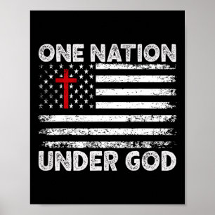 Poster Une nation sous Dieu Drapeau 4 juillet Patriotique