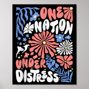 Poster Une nation sous la contrainte Florale Amérique Dra