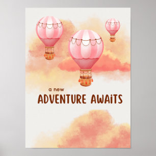 Poster Une nouvelle aventure attend le coucher du soleil