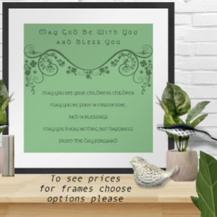 Poster UNE NOUVELLE MARIÉE IRLANDAISE Bénédiction Trèfles