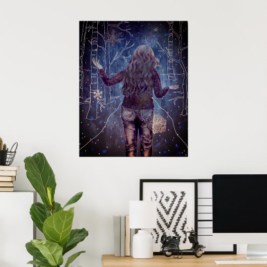 Poster Une nuit neigeuse (Bureau à domicile)