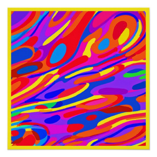 Poster Une oeuvre d'art Motif colorée (Devant)