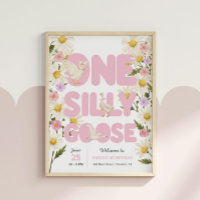 Une oie idiote | Filles florales roses 1er anniver