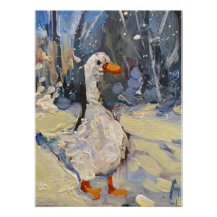 Poster une oie pittoresque en hiver