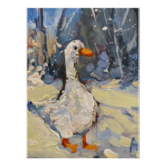 Poster une oie pittoresque en hiver