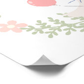 Poster Une oie sotte Floral Bow rose Anniversaire Bienven (Coin)